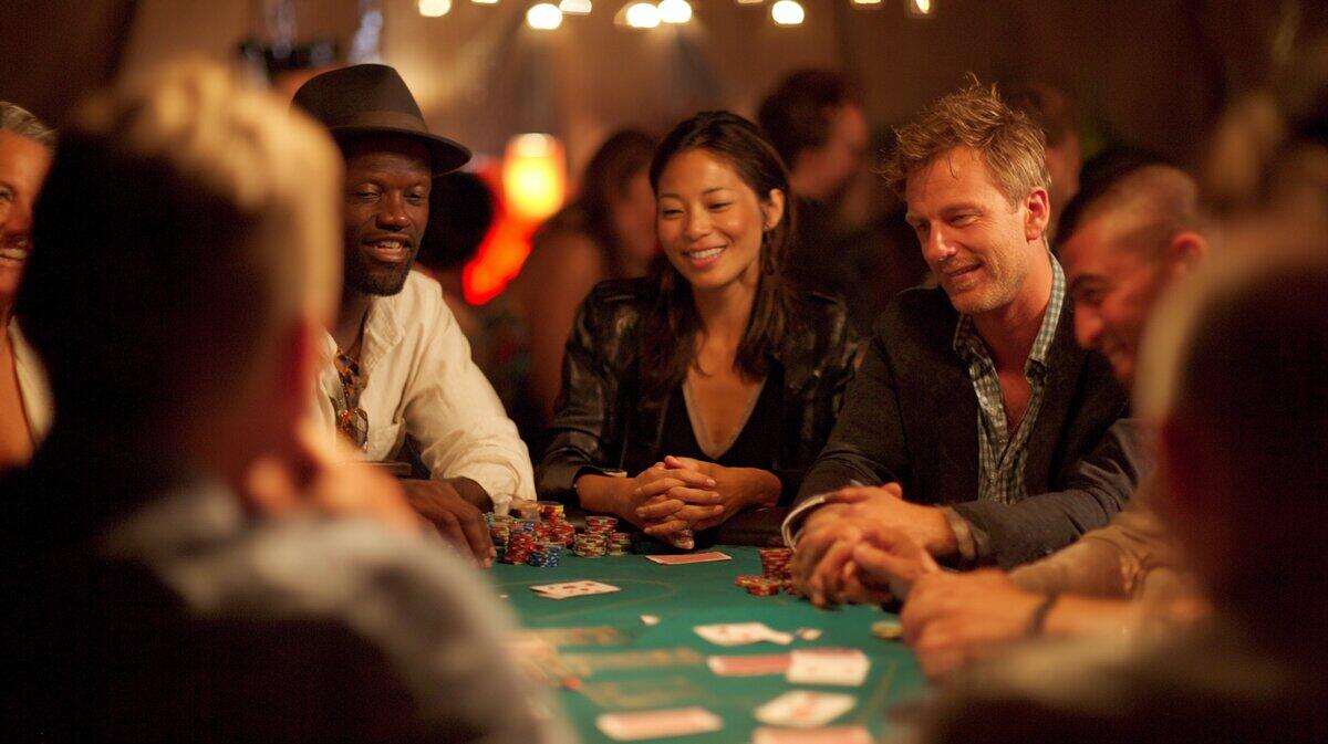 Bàn poker với người chơi thật